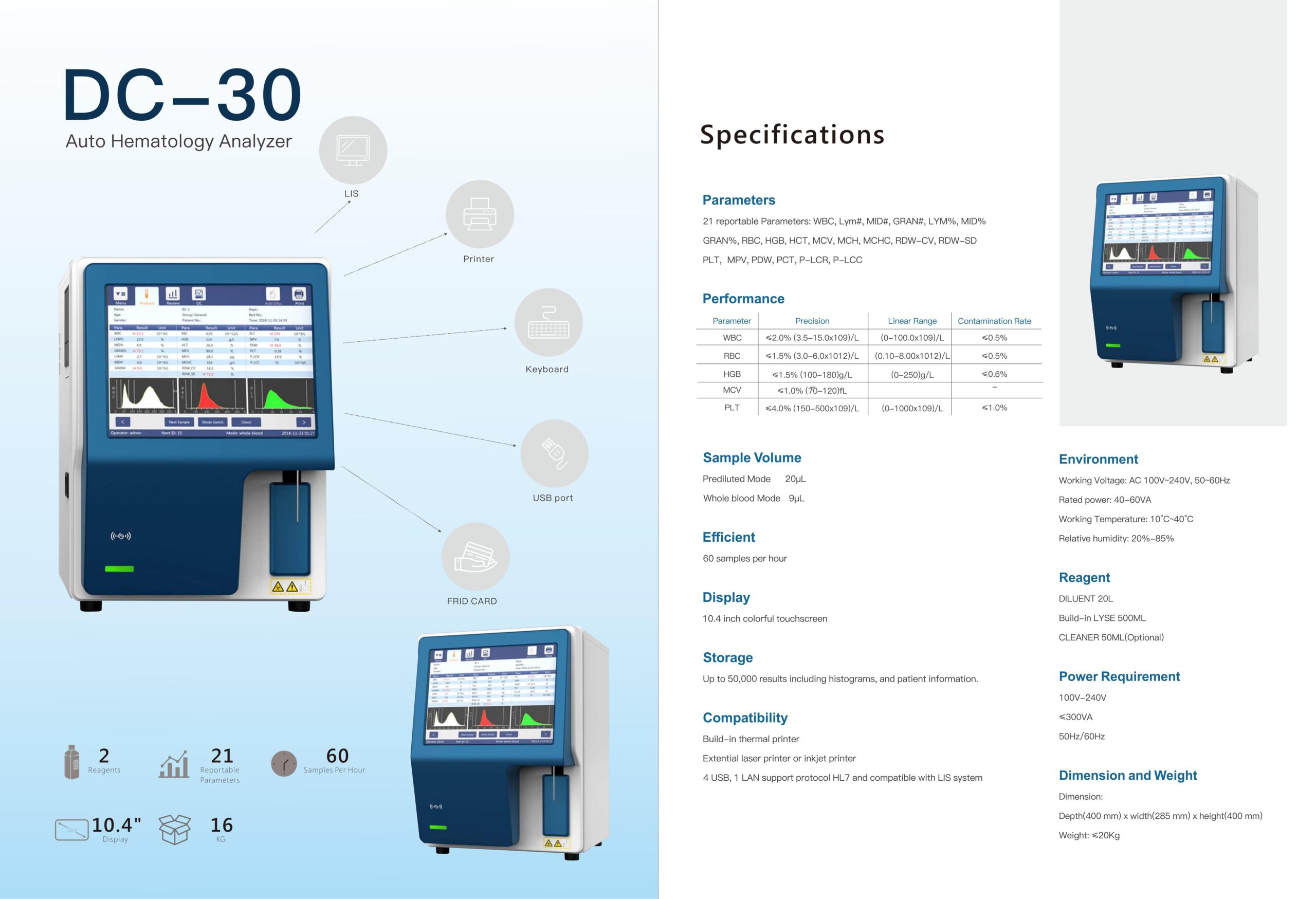 LLONGCARE DRY CHEMISTRY ANALYZER